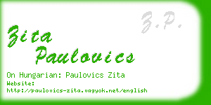 zita paulovics business card